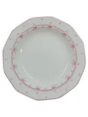 Vorschaubild 1 von Kuchenteller Weiß Rotes Blumenmuster Porzellan 19 cm Klassisch