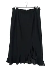 Vorschaubild 1 von COLLECTION Damen A-Linienrock Gr. 46 Schwarz Elegant Maxi Rüschen