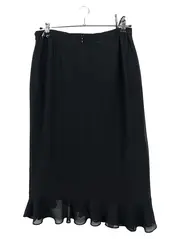 Vorschaubild 2 von COLLECTION Damen A-Linienrock Gr. 46 Schwarz Elegant Maxi Rüschen