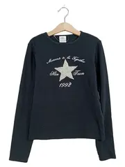 Vorschaubild 1 von Mädchen Langarmshirt Gr. 164 Schwarz Stern Strass Glitzer
