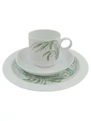 Vorschaubild 1 von studio-linie Tasse und Unterteller Ährenmuster Porzellan Weiß
