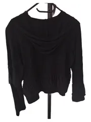 Vorschaubild 4 von Damen Strickjacke XL Schwarz Kapuze Rüschen Casual Feminin