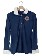Vorschaubild 1 von Damen Poloshirt Langarm Gr. 36/S Blau Preppy Logo