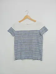 Vorschaubild 2 von Damen T-Shirt Ringelshirt gestreift Blau Gr. 34/XS