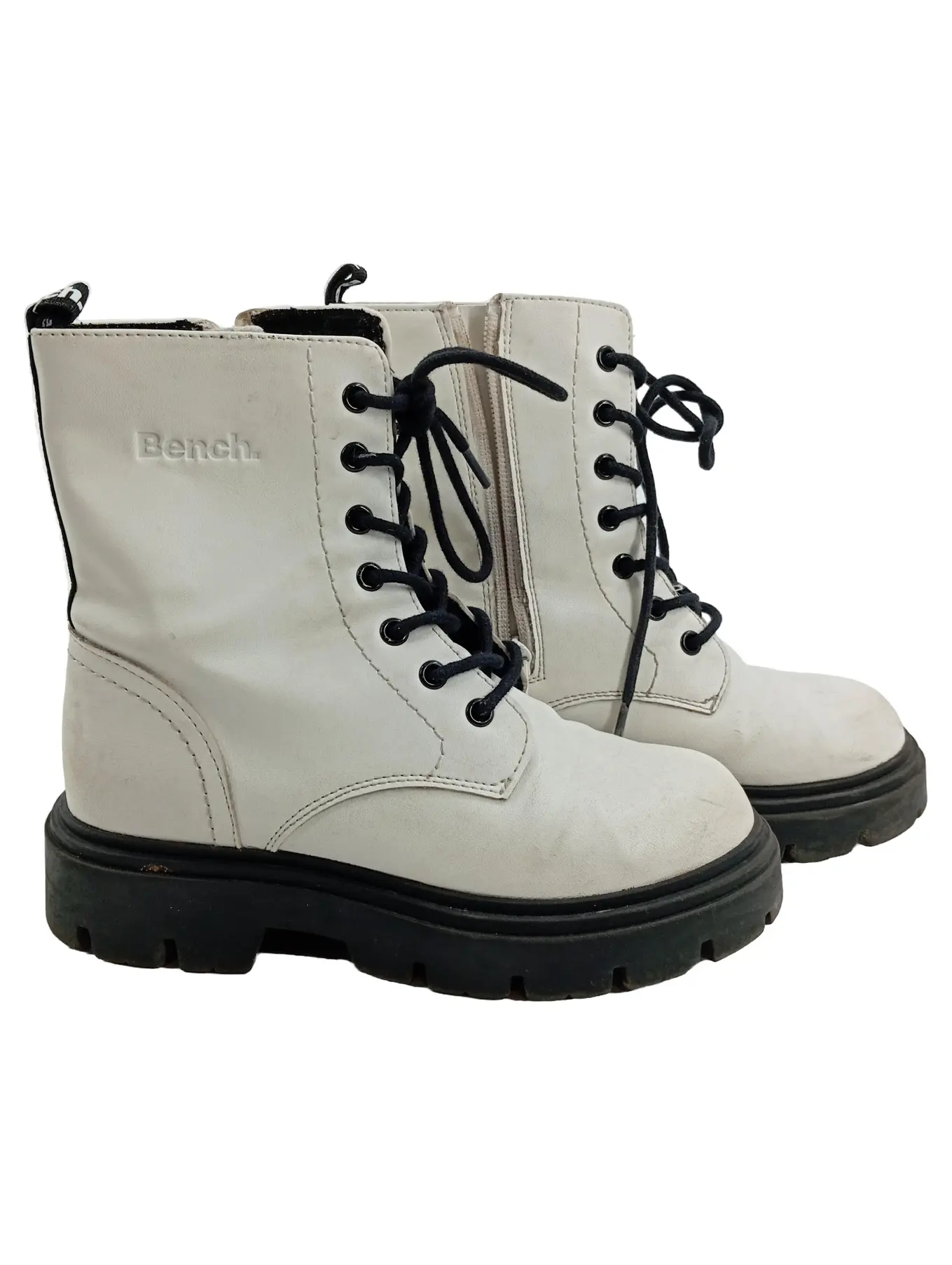 BENCH. Stiefel Kinder Gr. 33 Weiß Schnürstiefel Combat Boots