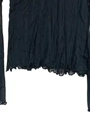 Vorschaubild 3 von Damen Langarmshirt Netzshirt Gr. 36/S Modern Schwarz Polyester Rüschen