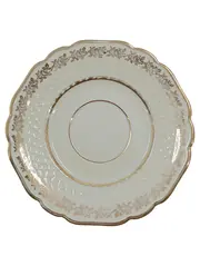 Vorschaubild 1 von Unterteller Porzellan Goldrand Blumenmuster Bavaria 15cm