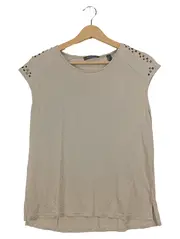 Vorschaubild 1 von Damen T-Shirt Gr. 36 Beige mit Nieten Modern