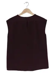 Vorschaubild 2 von Damen Bluse Gr. 36/S Braun Strukturmuster Ärmellos Klassisch Elegant