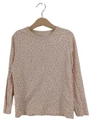 Vorschaubild 1 von Kinder Mädchen Langarmshirt Rosa Gr. 128 Geometrisch Baumwolle