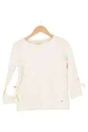 Vorschaubild 1 von Damen Sweatshirt Gr. 34/XS Weiß Langarm mit Schleifen