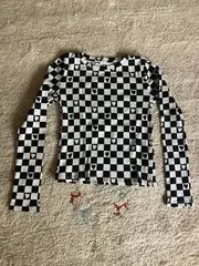 Vorschaubild 2 von Kinder Pullover Langarm Kariert Rippstrick Baumwolle Gr. 164 Schwarz