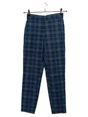 Vorschaubild 1 von Stretch Hose Damen Gr. 36 kariert blau grün Slim Fit