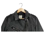 Vorschaubild 3 von Damen Jeansjacke Biker Stil Grau Gr. 40/L