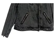 Vorschaubild 4 von Damen Jeansjacke Biker Stil Grau Gr. 40/L