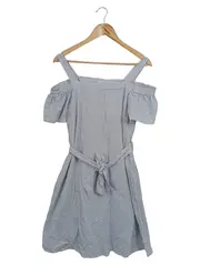 Vorschaubild 1 von Damen Freizeitkleid 36/S Blau Gestreift Off-Shoulder Sommer