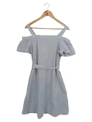 Vorschaubild 2 von Damen Freizeitkleid 36/S Blau Gestreift Off-Shoulder Sommer