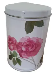 Vorschaubild 1 von Dekodose Metall Weiß Blumenmuster Rose Romantisch 13cm