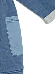 Vorschaubild 3 von Jeanskleid Gr. 86 Blau Casual Uni Baumwolle Frühling Sommer Kinder