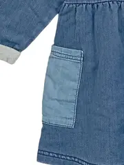 Vorschaubild 2 von Jeanskleid Gr. 86 Blau Casual Uni Baumwolle Frühling Sommer Kinder