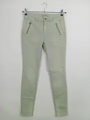 Vorschaubild 2 von Damen Stoffhose Gr. 34 XS Grün Casual Reißverschluss-Details