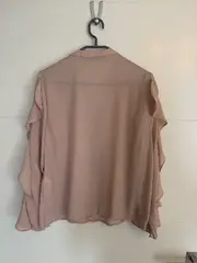 Vorschaubild 2 von Damen Bluse Rüschen Ärmel Rosa Gr. XS NEU mit Etikett