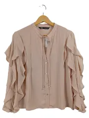 Vorschaubild 1 von Damen Bluse Rüschen Ärmel Rosa Gr. XS NEU mit Etikett