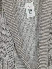 Vorschaubild 3 von Strickjacke Damen Beige Gr. 36/S Casual Rippstrick Meliert