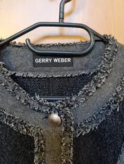 Vorschaubild 3 von Damen Blazer Jacke Schwarz Strukturmuster Fransen Gr. 38 M