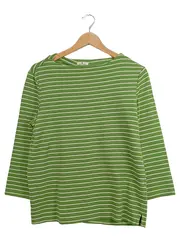 Vorschaubild 1 von Damen Langarmshirt gestreift Grün Gr. 38/M Casual