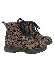 Vorschaubild 1 von Damen Stiefeletten Animal Print Gr. 35 Mehrfarbig Schnürstiefelette