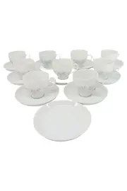 Vorschaubild 1 von studio linie Tasse Unterteller Set Porzellan Weiß Blumenmuster Elegant