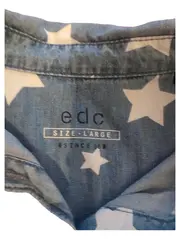 Vorschaubild 2 von Damen Hemdbluse Jeanshemd Blau Sterne Gr. L Casual