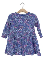 Vorschaubild 1 von Mädchen Freizeitkleid Blumenmuster Rüschen Blau Gr. 92 Kinder