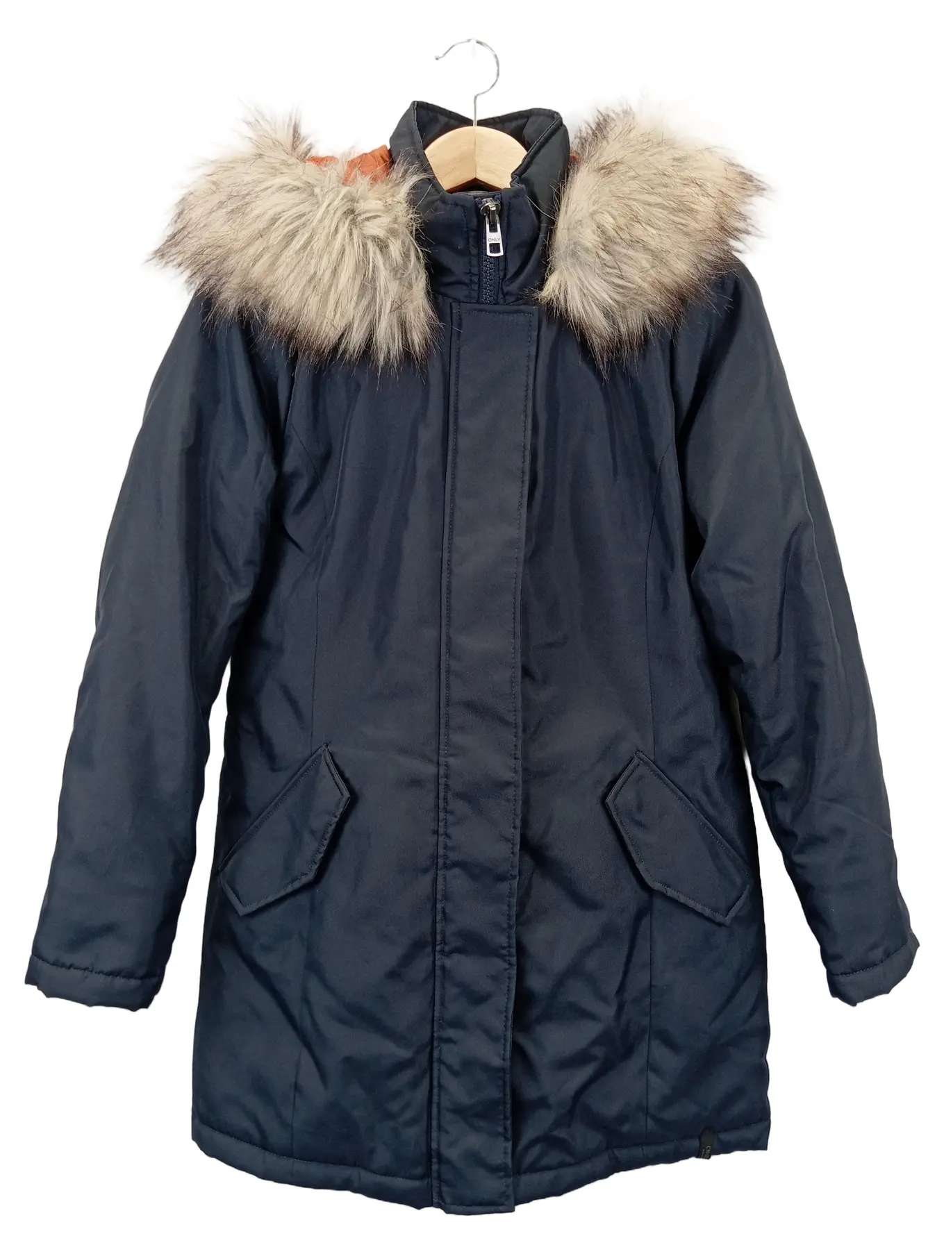 ONLY Damen Winterjacke Parka Kapuze Fell Gr. 36/S Blau