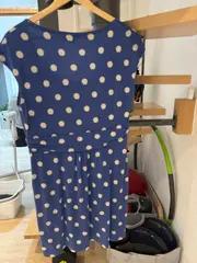 Vorschaubild 2 von Damen Kleid mit Punkten Gr. 40 Blau Baumwolle Casual