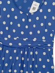 Vorschaubild 3 von Damen Kleid mit Punkten Gr. 40 Blau Baumwolle Casual