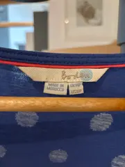 Vorschaubild 5 von Damen Kleid mit Punkten Gr. 40 Blau Baumwolle Casual