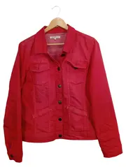 Vorschaubild 1 von Damen Leichte Jacke Rot Gr. 44/XXL Baumwolle Casual