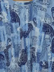 Vorschaubild 4 von Damen Bluse Gr. 44 Blau Paisley Muster 3/4 Arm Casual Shirt
