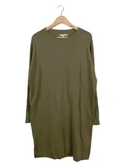 Vorschaubild 1 von Freizeitkleid Damen Gr. 38/M Grün Baumwolle Casual Rippstrick