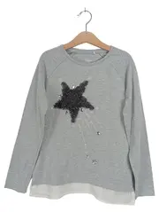 Vorschaubild 1 von Mädchen Langarmshirt Grau Stern Casual Kinder Gr. 130-140