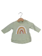 Vorschaubild 1 von Baby Langarmshirt Regenbogen Gr. 56 Mintgrün Baumwolle