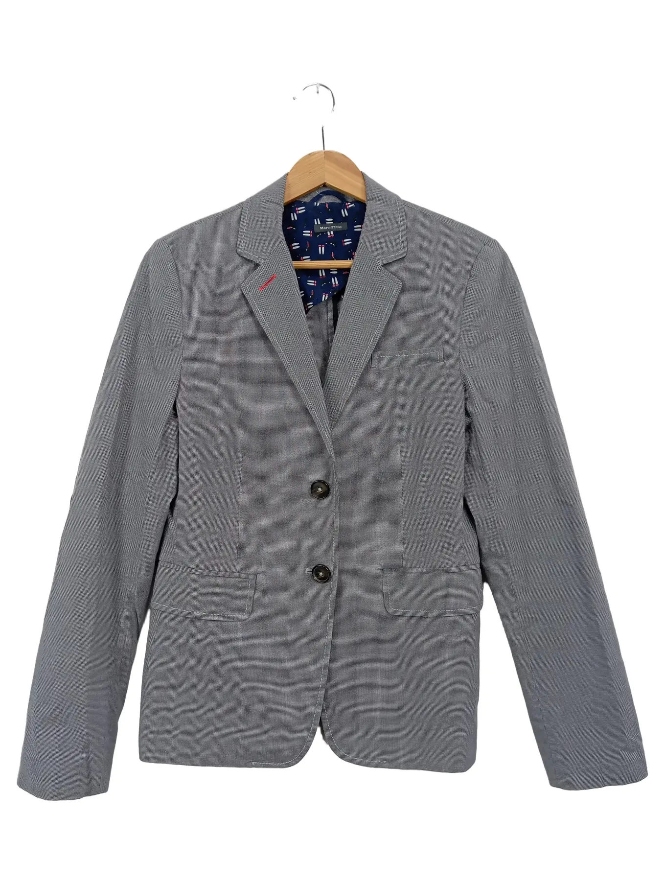 MARC O'POLO Damen Blazer Gr. 38/M Grau Business Strukturmuster