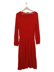 Vorschaubild 1 von Damen Freizeitkleid Rot Gr. 36-38 Langarm Casual