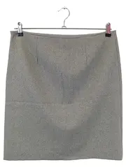 Vorschaubild 2 von Damen Bleistiftrock Gr. 40/L Grau Meliert Wolle Business Rock