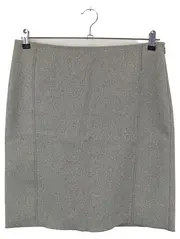 Vorschaubild 1 von Damen Bleistiftrock Gr. 40/L Grau Meliert Wolle Business Rock