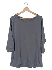 Vorschaubild 1 von Damen Pullover Gr. 42 Grau Casual 3/4-Arm mit Knöpfen