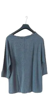 Vorschaubild 6 von Damen Pullover Gr. 42 Grau Casual 3/4-Arm mit Knöpfen