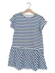 Vorschaubild 1 von Mädchen Sommerkleid gestreift maritim blau Gr. 176 Glitzer